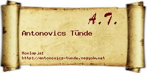 Antonovics Tünde névjegykártya